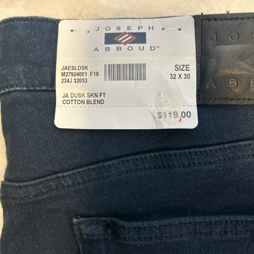 Joseph Abboud Skinny Fit Jeans Men’s Dark Wash Stretch Denim Slim Fit NWT - Picture 2 of 8